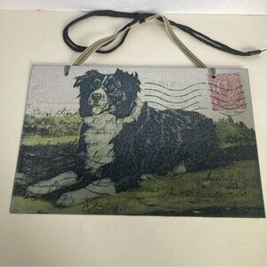 Border collie dog metal tin wall decor decoration art stamp design